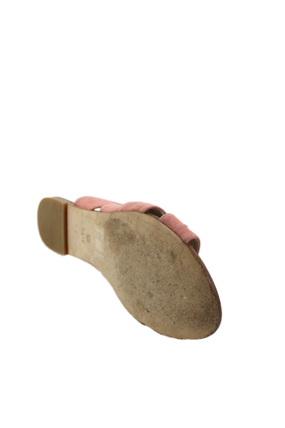 Raye Womens Suede Knotted Strap Detail Slide Sandals Pink Size 9