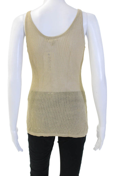Calvin Klein Collection Womens Beige Striped Sleeveless Tank Rayon 90s Size M