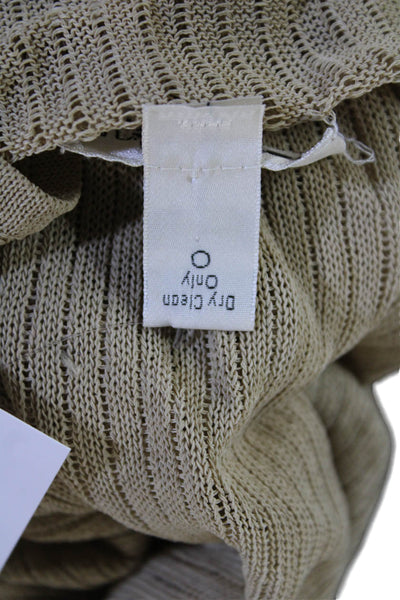 Calvin Klein Collection Womens Beige Striped Sleeveless Tank Rayon 90s Size M