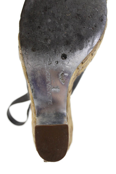 Banana Republic Womens Slingback Peep Toe Platform Heeled Sandals Brown Size 7