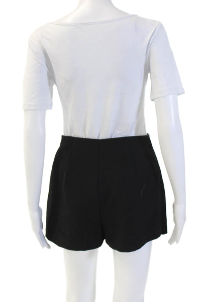 Zara Women Mini Wrap Skort Black Polyester Viscose Elastane Size S