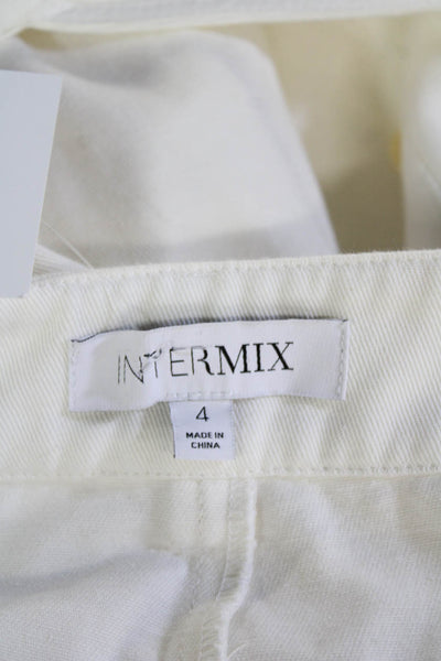 Intermix Women Jumpsuit White Collared Sleeveless Cotton Size 4