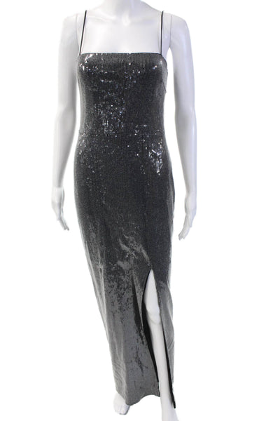 ROTATE Womens Bodycon Maxi Dress Dark Gray Square Neck Sleeveless Size S