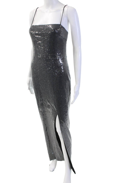 ROTATE Womens Bodycon Maxi Dress Dark Gray Square Neck Sleeveless Size S