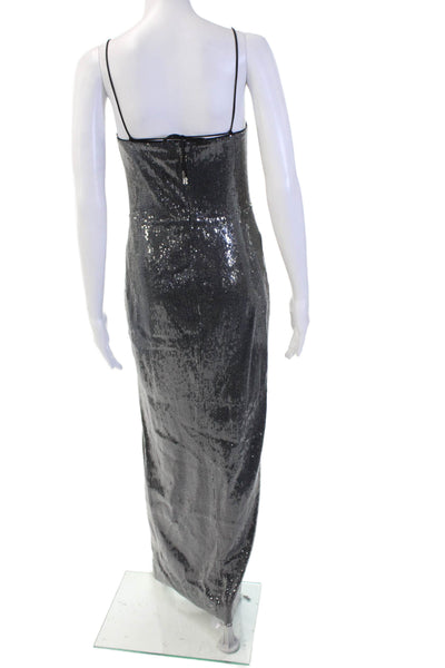 ROTATE Womens Bodycon Maxi Dress Dark Gray Square Neck Sleeveless Size S