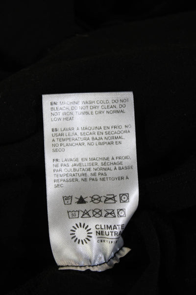 Reformation Women Black Basic Long Sleeve Top 88% Tencel Lyocell Spandex Size S