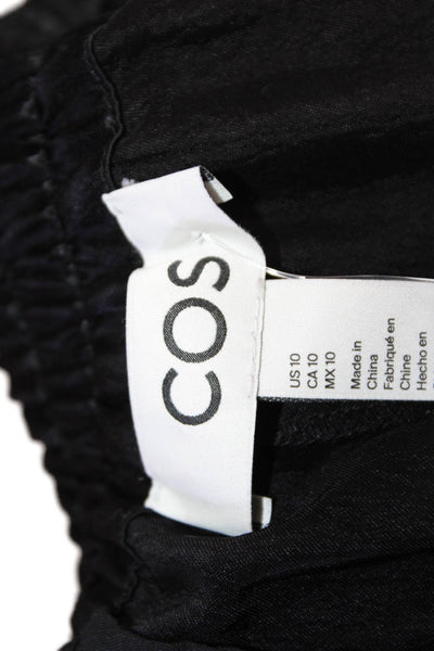 COS Womens Cropped Dress Pants Black 100% Acetate Size 10