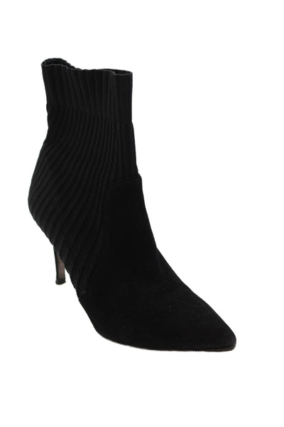 Gianvito Rossi Womens Pointed Toe Heel Sock Booties Black Size EUR 38.5