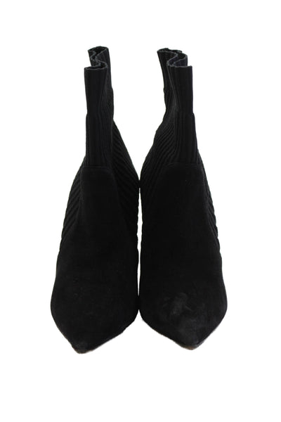 Gianvito Rossi Womens Pointed Toe Heel Sock Booties Black Size EUR 38.5