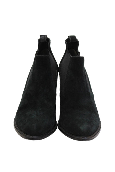 Robert Clergerie Womens Suede Textured Lined Wedge Booties Green Size EUR 36.5