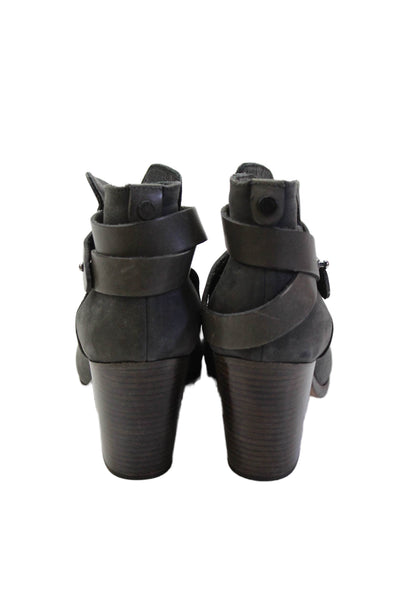Rag & Bone Womens Textured Lined Block Heels Gray Size EUR 39