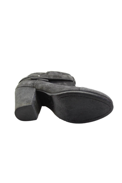 Rag & Bone Womens Textured Suede Blocl Mini Booties Gray Size EUR 37