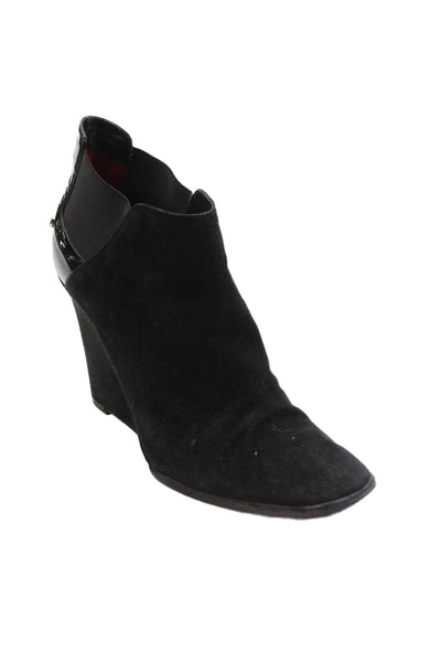Cesare Paciotti  Womens Pointed Toe Slip On Wedge Heels Black Size EUR 39