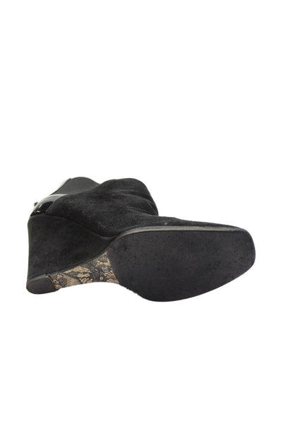 Cesare Paciotti  Womens Pointed Toe Slip On Wedge Heels Black Size EUR 39