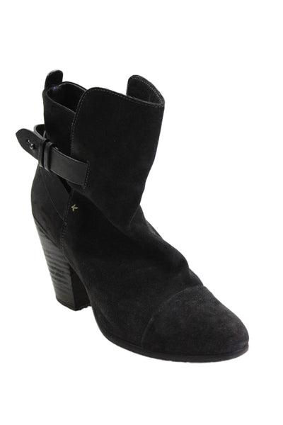 Rag & Bone Womens Buckle Lined Block Booties Black Size EUR 38.5