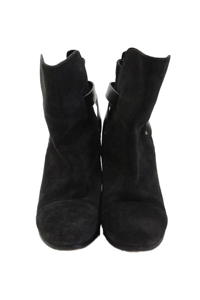 Rag & Bone Womens Buckle Lined Block Booties Black Size EUR 38.5