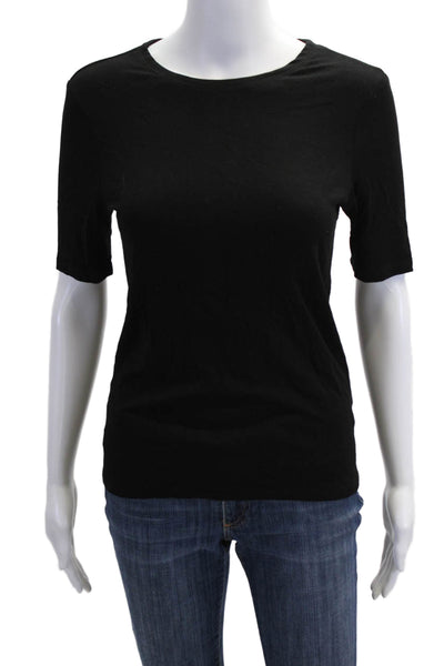 AG Adriano Goldschmied Womens Basic Black Crew Neck Short Sleeve T-Shirt Size M