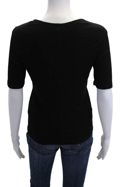 AG Adriano Goldschmied Womens Basic Black Crew Neck Short Sleeve T-Shirt Size M