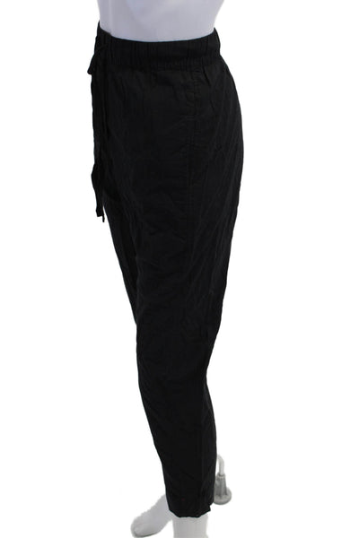 Xirena Womens Cropped Jogger Pants Black Drawstring Cotton Size S