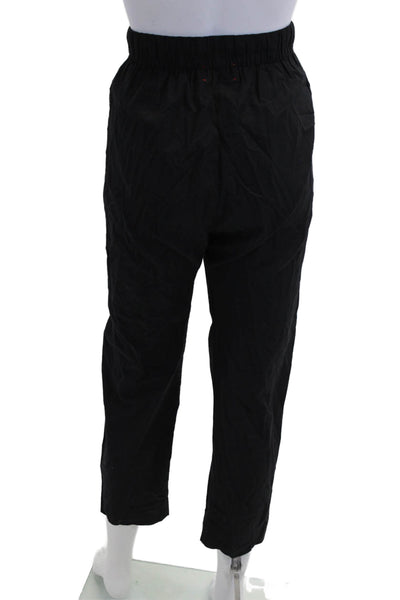 Xirena Womens Cropped Jogger Pants Black Drawstring Cotton Size S