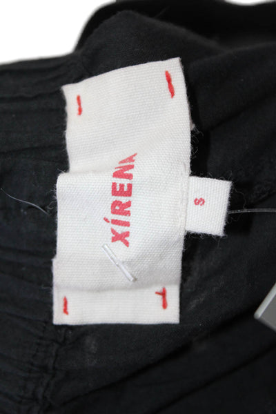 Xirena Womens Cropped Jogger Pants Black Drawstring Cotton Size S