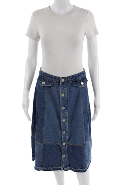 BLANKNYC Women A-Line Midi Skirt Dark Blue Size 27