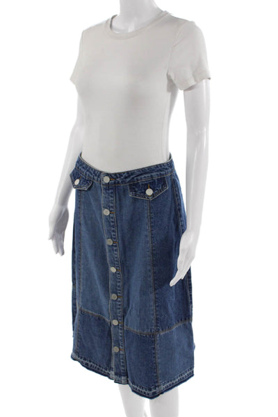 BLANKNYC Women A-Line Midi Skirt Dark Blue Size 27