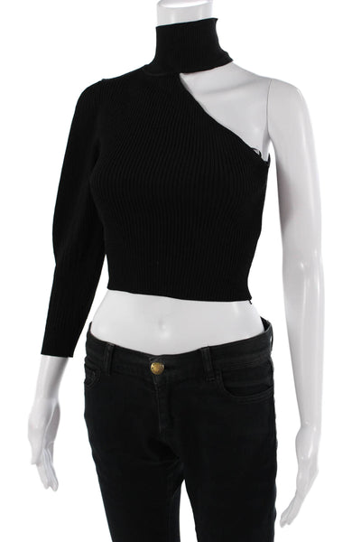 Zara Women Basic Black Turtleneck Long Sleeve Blouse Size M