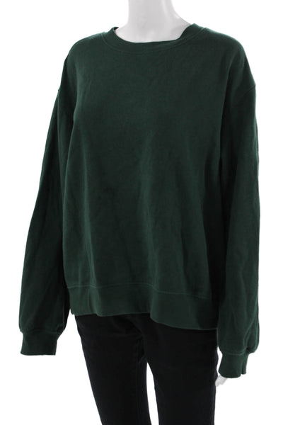 Z Supply Women Pullover Sweatshirt Green Army Crew Neck Long Sleeve Size M