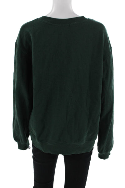 Z Supply Women Pullover Sweatshirt Green Army Crew Neck Long Sleeve Size M