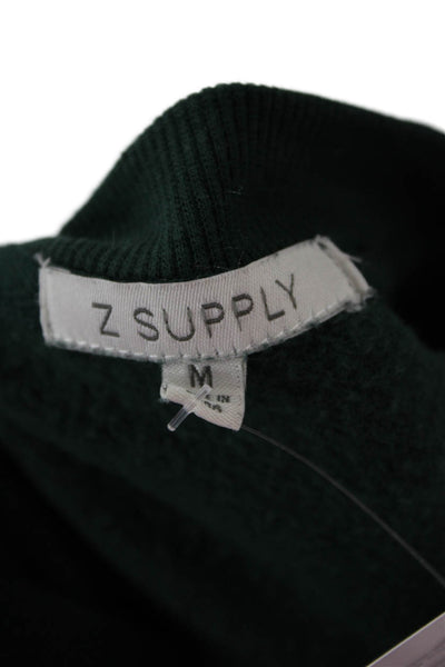 Z Supply Women Pullover Sweatshirt Green Army Crew Neck Long Sleeve Size M