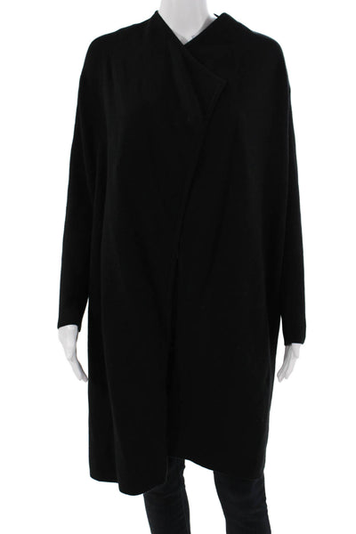 Chic Wish Women Overcoat Black Wool Blend Long Sleeve Classic Size M