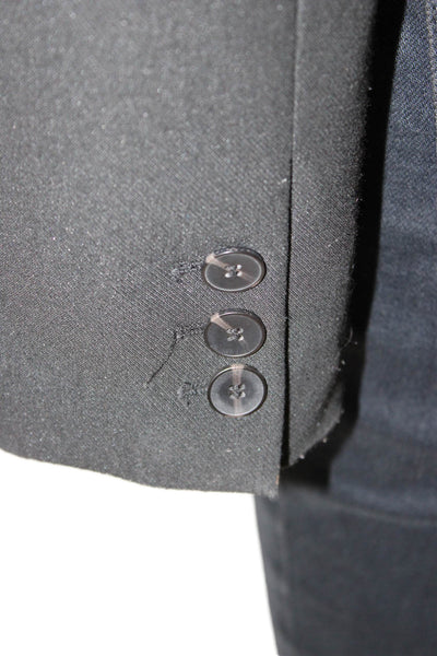 Zara Womens Classic Black Polyester Blazer Collared Long Sleeve Size S