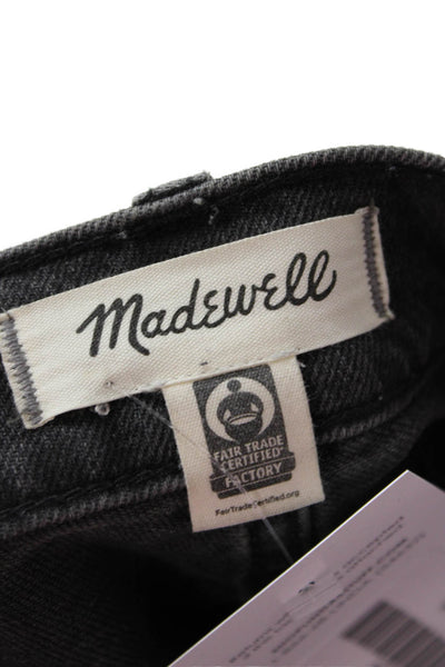 Madewell Womens Ankle Cropped Dark Gray Mid Rise Button Jeans Size 24P