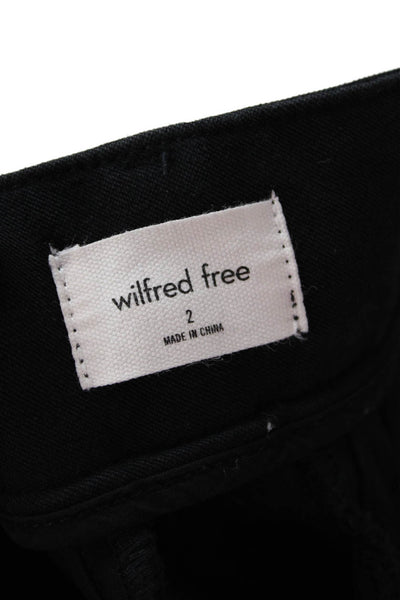 Wilfred Free Women Cropped Dress Pants Black Cotton Blend Size 2