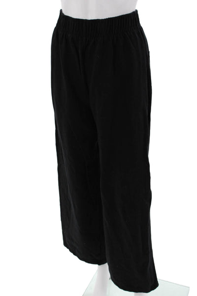 Zara Women Cropped Sweatpants Black 100% Cotton Bohemian Size S