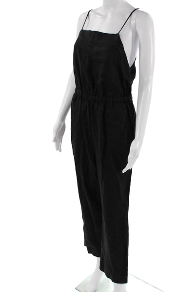 Everlane Womens Black Linen Square Neck Sleeveless Jumpsuit Size XS