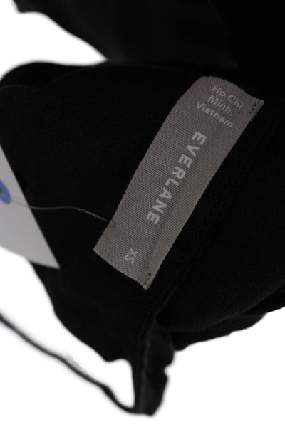 Everlane Womens Black Linen Square Neck Sleeveless Jumpsuit Size XS