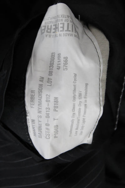 Hickey Freeman Mens Striped Dark Gray 2-Piece Suit Jacket Size 40