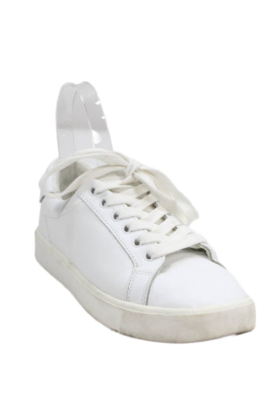 Sam Edelman Women's Leather Rubber Sole Lace Up Sneakers White Size 7