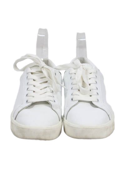 Sam Edelman Women's Leather Rubber Sole Lace Up Sneakers White Size 7