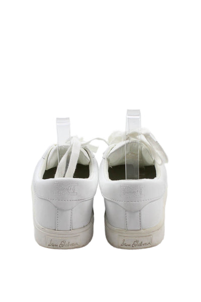 Sam Edelman Women's Leather Rubber Sole Lace Up Sneakers White Size 7