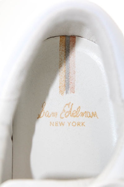 Sam Edelman Women's Leather Rubber Sole Lace Up Sneakers White Size 7