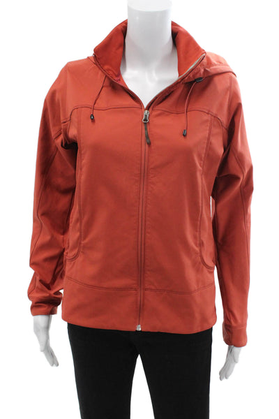 Marmot Womens Orange Windbreaker High Neck Drawstring Size S