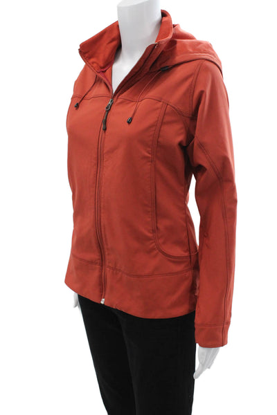 Marmot Womens Orange Windbreaker High Neck Drawstring Size S