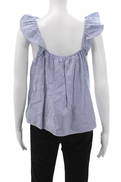 Trf Collection Zara Womens Bohemian Striped Square Neck Tank Blue Size M