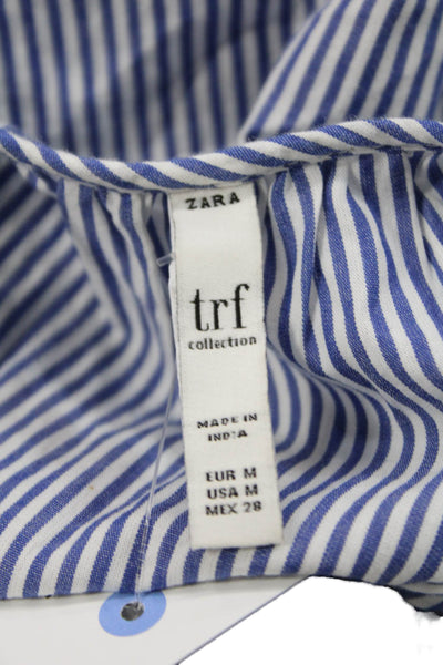 Trf Collection Zara Womens Bohemian Striped Square Neck Tank Blue Size M