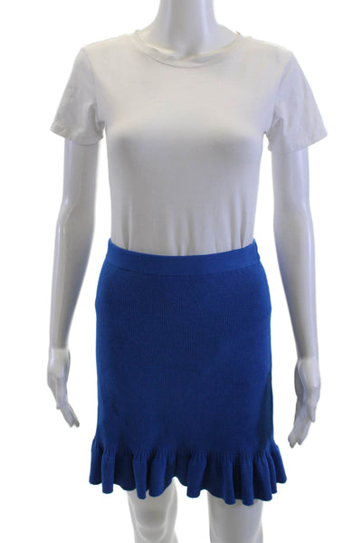 Sandro Womens Blue Mini Flare Skirt Knee Length Size 38
