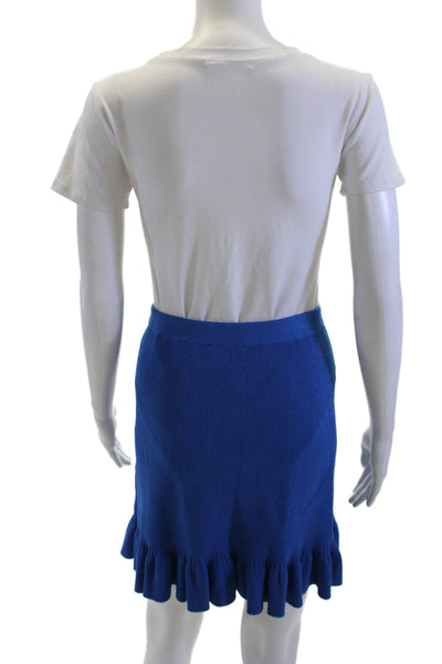 Sandro Womens Blue Mini Flare Skirt Knee Length Size 38