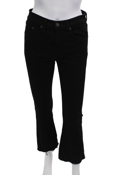 Rag & Bone Jean Women Cropped Flared Black Jeans Size 27